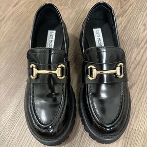 Lando black leather, steve madden loafers